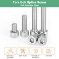 thumbnail image 4 of Uxcell Paquete de 30 Tornillos de Spline de Torx T25 M5x16mm 0.8mm de Paso para Desmalezadora de Cadenas [Plata], 4 of 6