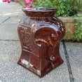 thumbnail image 1 of Catalina Contemporary Elephant Ceramic Garden Stool in Brown, 1 of 3
