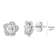 thumbnail image 2 of BERRICLE Sterling Silver Flower Halo Stud Earrings for Women Cubic Zirconia CZ, 2 of 3