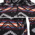 thumbnail image 2 of Mens Fleece Hoodie Jacket Navajo Aztec Geometric Zip Pockets HK80045 Black S, 2 of 3