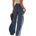 thumbnail image 4 of Liacowi Women Linen Palazzo Lounge Pants High Waist Wide Leg Pants Summer Boho Beach Hippie Pants, 4 of 5