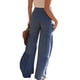 thumbnail image 4 of VISgogo Pantalones de pierna ancha para mujer, cintura alta, color sólido, con cordón, informal, para fiesta, club, pantalones sueltos VISgogo  moda, 4 of 5