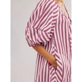 thumbnail image 4 of Womens Oversized Striped Romper Dress Shorts Jumpsuit Beach Vacation Clothes with Pockets, 4 of 7