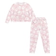 thumbnail image 4 of SCRAWLGOD Dog Paw Print Pajamas Womens Long Sleeve Nightwear for Women Pj Set of 2 Crewneck Women's Pajama Sets Fall Lightweight Women Lounge Travel Set Size S, 4 of 7