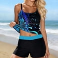 thumbnail image 2 of DHFJKG 2 Piece Swimsuits For Women Floral Print Tankini Set Beach Pool Party Scoop Neck Spaghetti Strap Tankini Top With Boyshorts Versatile Beachwear, 2 of 5