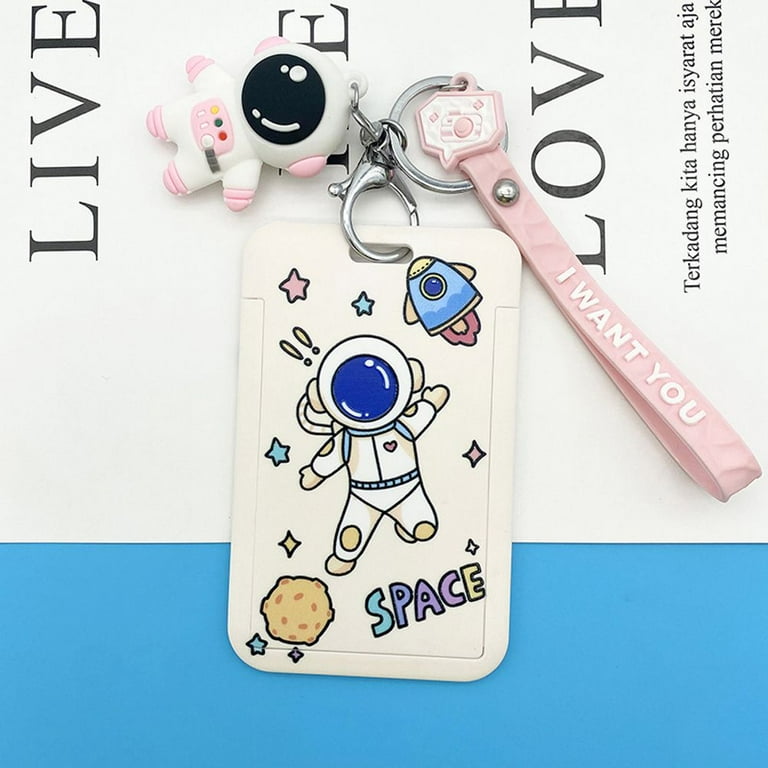 Korean Portable Ins style Man Wallet Bus Metro Card Bus Card Protect Case  Meal Card Set Student Access Control ID Card Holder Bank Card Sleeve Pass  Badge Holder Astronaut Card Holder C -
