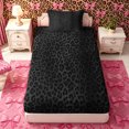 thumbnail image 4 of Meiyoeat Black Edgy Leopard Print Twin Sheets 3Pcs,Animal Spot Pattern Bedding,1 Flat Sheet,1 Fitted Sheet and 1 Pillowcase, 4 of 6