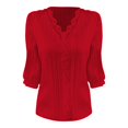 thumbnail image 4 of Outfmvch Women's Tops, Tees & Blouses Womens Long Sleeve Shirts Women's Blouses Womens Blouse Cotton Blouses for Women Gauze Tops for Women Boho Tops for Women Red Xl, 4 of 4