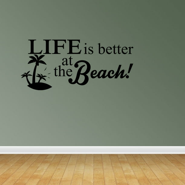 Life Is Better At Beach Island Decal Vinyl Wall Decals Quote Beach