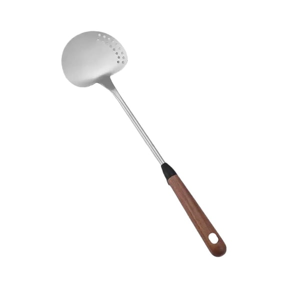304 Stainless Steel Walnut Handle Leakage Shovel for Household Cooking  
