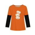 thumbnail image 5 of Abcomgle Halloween Shirts for Kids Boys Spooky Pumpkin Face Graphic Shirts for Kids Crewneck Long Sleeve Tee Shirts for Girls Fall Funny Scary Tee Top Girls,3-4 Years, 5 of 5