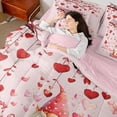 thumbnail image 4 of jejeloiu Cute Cartoon Gnome 7-Piece Twin Bedding Sets,Happy Valentine's Day Bedding Comforter Set For Girls Kids Reversible, 4 of 8