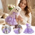 thumbnail image 2 of Purple Satin Dog Tutu Dress with Flower Decoration, S Size, Pet Formal Party, 2 of 8