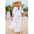 thumbnail image 5 of Zeagoo Womens Plus Size Swimsuit Cover Up Deep V Neck Bathing Suit Swimwear Bikini Coverup Long Split Kaftan Kimono Dress, 5 of 6