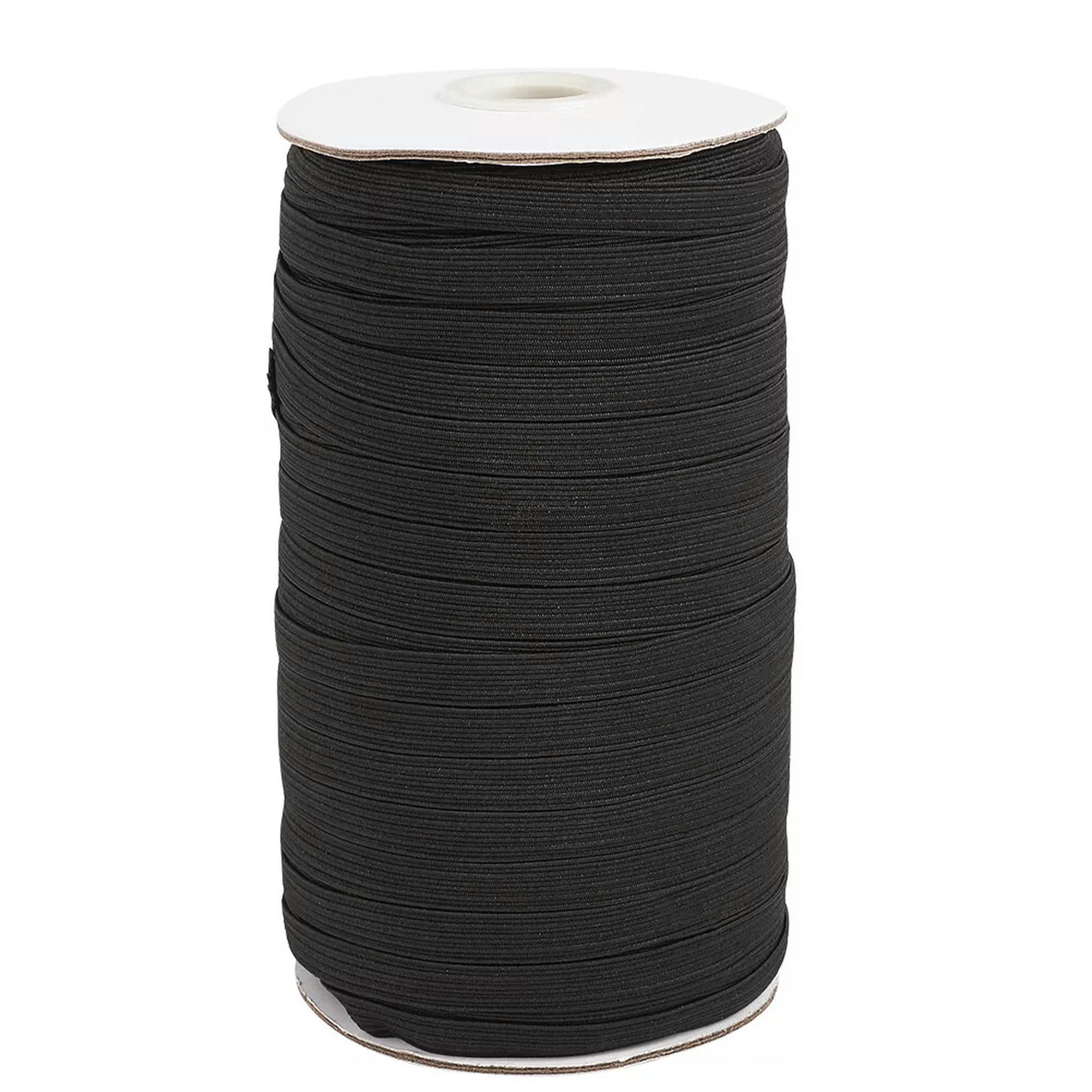EOEMY 200Yds Black Flat Elastic Cords Stretchy Jewelry Thread Diy Crafting String 6mm
