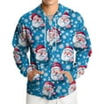 thumbnail image 2 of WTOBBY Men's Loose-Fit Casual Hooded Drawstring Jacket, Christmas Print Pullover Sweatshirt, Unisex Streetwear Outerwear for Sports and Daily Wear,Sky Blue 3XL, 2 of 8