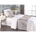thumbnail image 2 of Sakura Pattern Bed Runner Set, Neutral Colors Boho Design of Japanese Flowers Vintage Print, Decorative Bedding Scarf & a Pillow Sham for Hotels Homes, Twin, Purple Grey and Fern Green, by Ambesonne, 2 of 3