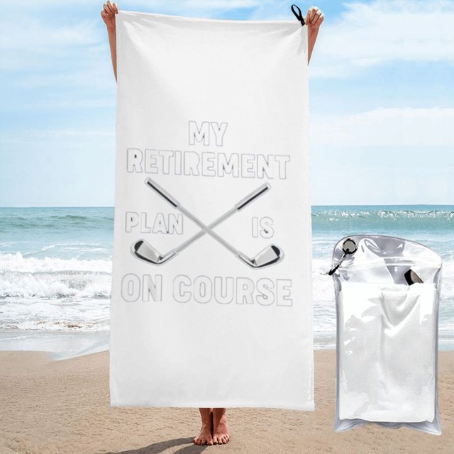 Mi plan de jubilación está en marcha Divertido caddie de golf jubilado - Abuelo de golf jubilado Papá Toalla de playa Toallas de baño de microfibra Manta de playa suave para desfiles Natación Yoga