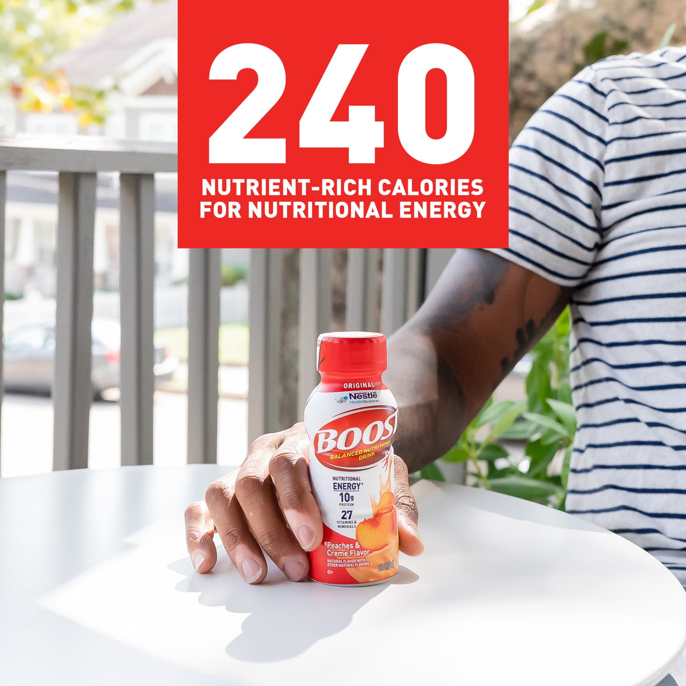 (3 pack) BOOST Original Ready to Drink Nutritional Drink, Peaches & Creme , 24 Count (4 - 6 Packs)