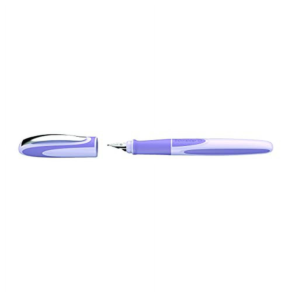 Schneider Ray Fountain Pen M (Medium), Refillable, Lavender Barrel, Royal Blue Erasable Ink Cartridge, Pack of 1 Pen (168208)