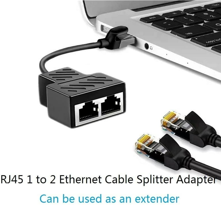 Ethernet Splitter 1 to 2 RJ45 Network Adapter, Suitable for  Computer/Router/Network Box with RJ45 Interface, Compatible 