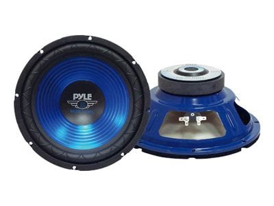 Pyle PLWB105 10-Inch 600W 4 Ohm Blue Wave Flame Series Chrome Subwoofers 