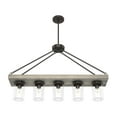 thumbnail image 2 of Hunter - Devon Park 5-light Onyx Bengal, Large Chandelier, Dimmable, Rustic Style, Linear Shaped, for Bedrooms, Dining, Living Rooms - 19006, 2 of 12