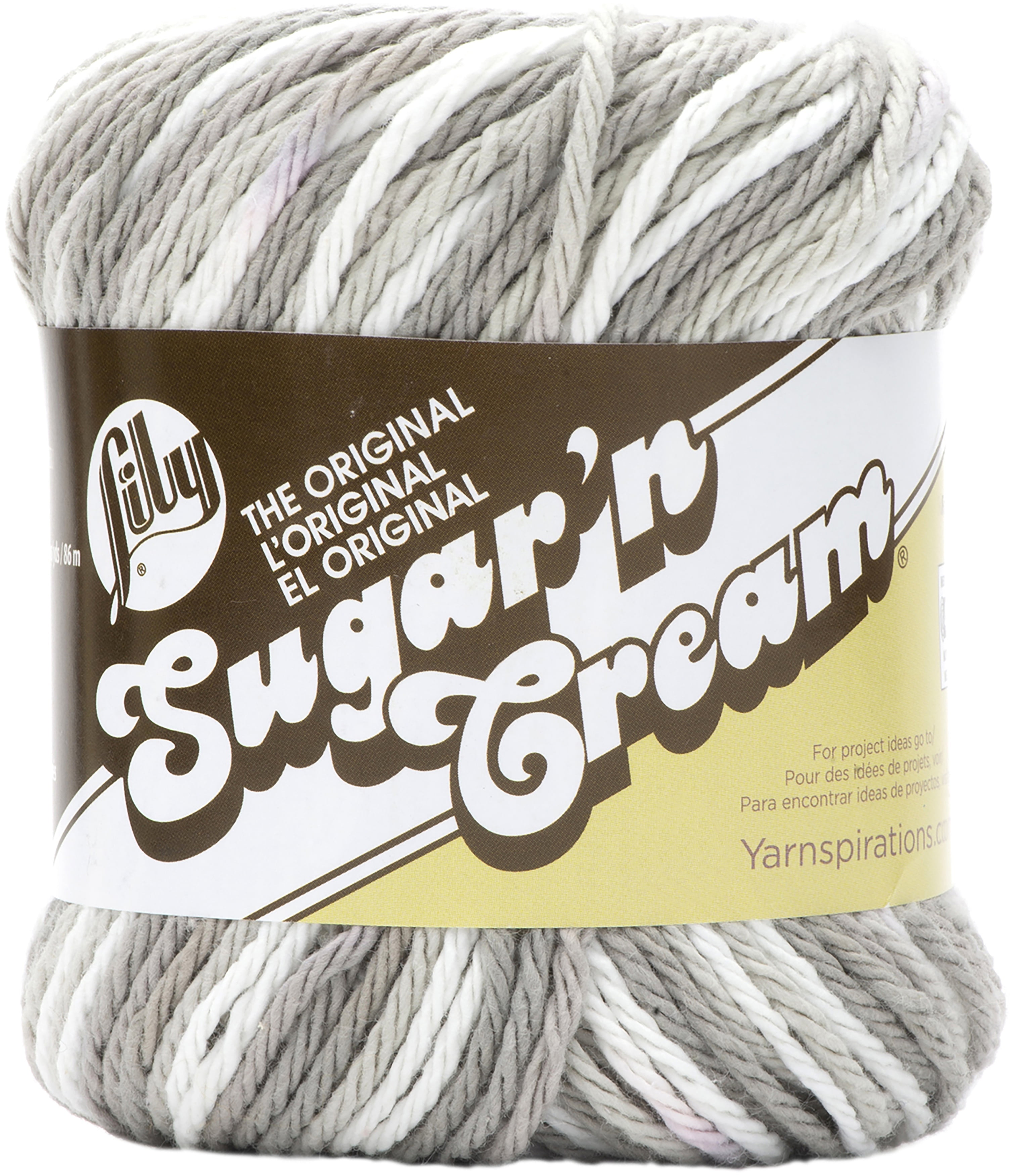 Lily Sugar'n Cream Yarn - Ombres-Greige Ombre, Multipack Of 6