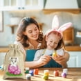 thumbnail image 2 of Binwennn Easter Bunnies Egg Storage And Decoration Bag Funny And Adorable Rabbit Designed Zippered Candy Wrap For Festive And Organization Small Cloth Bags Towel Closet Organizer Storage with Lids Bag, 2 of 6