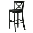 thumbnail image 4 of Linon Torino 30" Cross-Back Indoor Wood Bar Stool, Black, 4 of 9