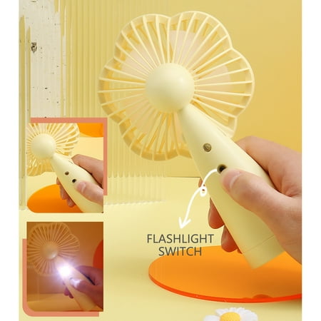 

KQJQS Portable Handheld Flower LED Light Mini Fan - Convenient and Multifunctional Cooling Device
