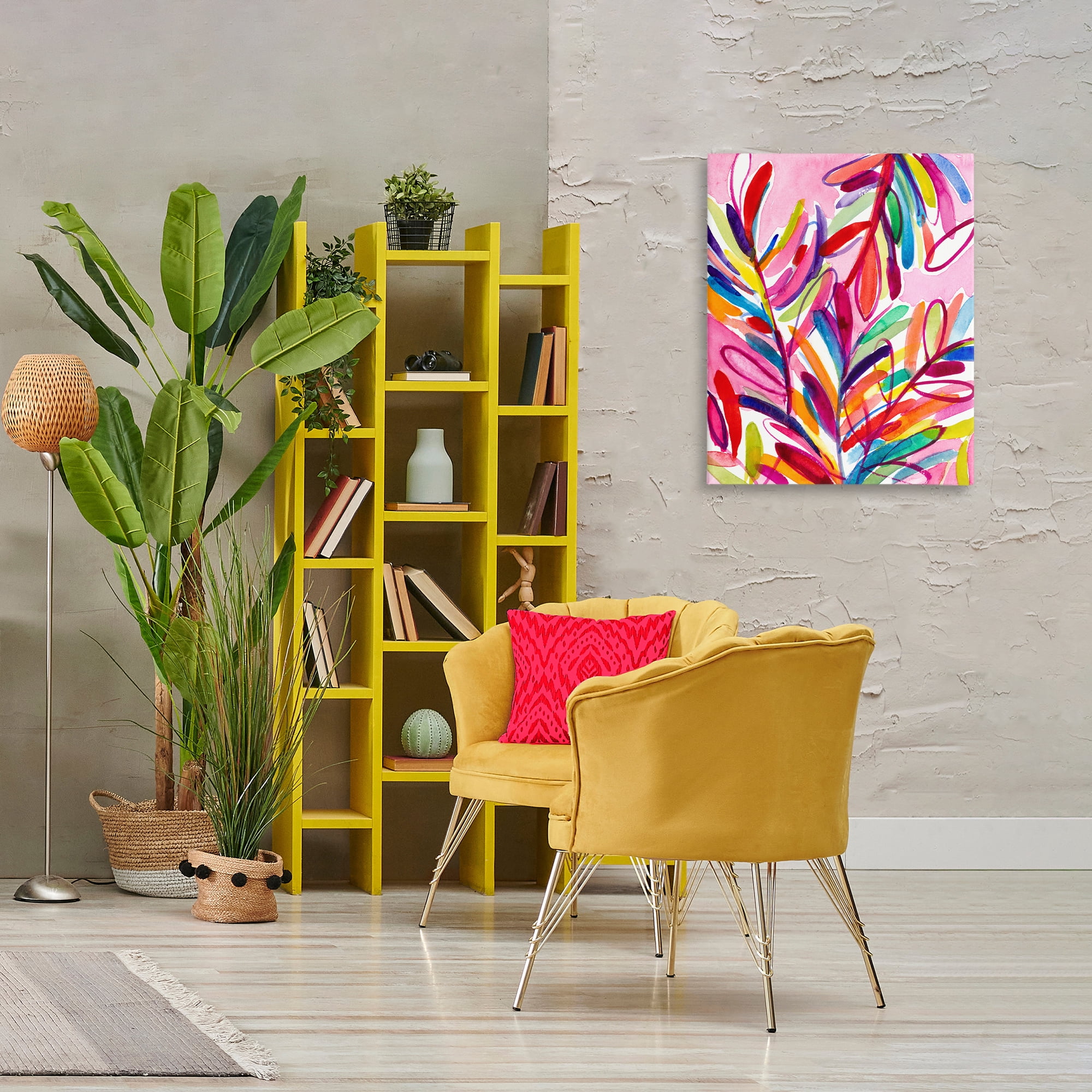 Stupell Industries Bold Tropical Leaves Botanical & Floral Painting Gallery Wrapped Canvas Art Print Wall Art, 24 x 30
