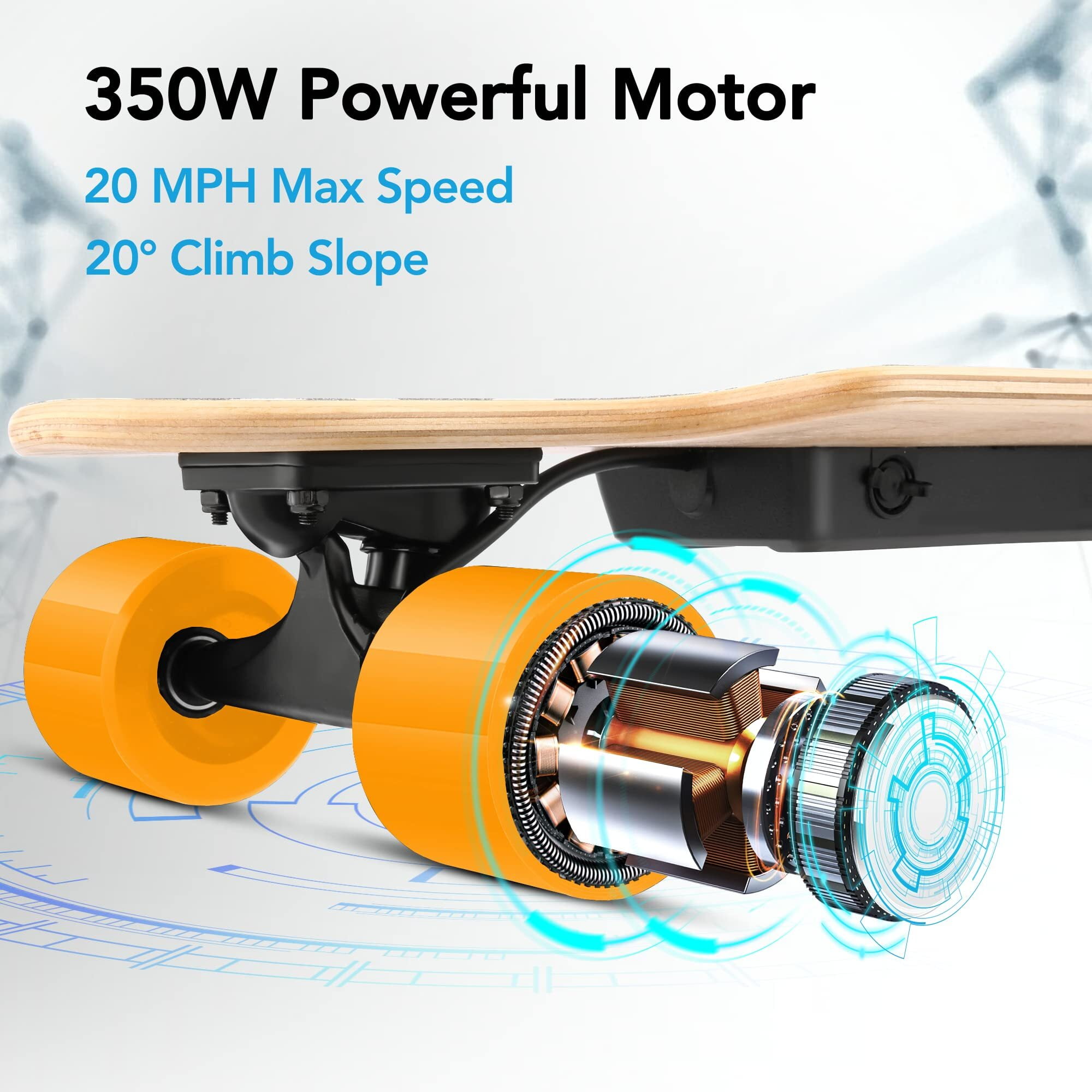 Caroma Electric Skateboard with 350W Motor, 12.4MPH Speed Caroma Electric Skateboard with 350W Motor, 12.4MPH Speed