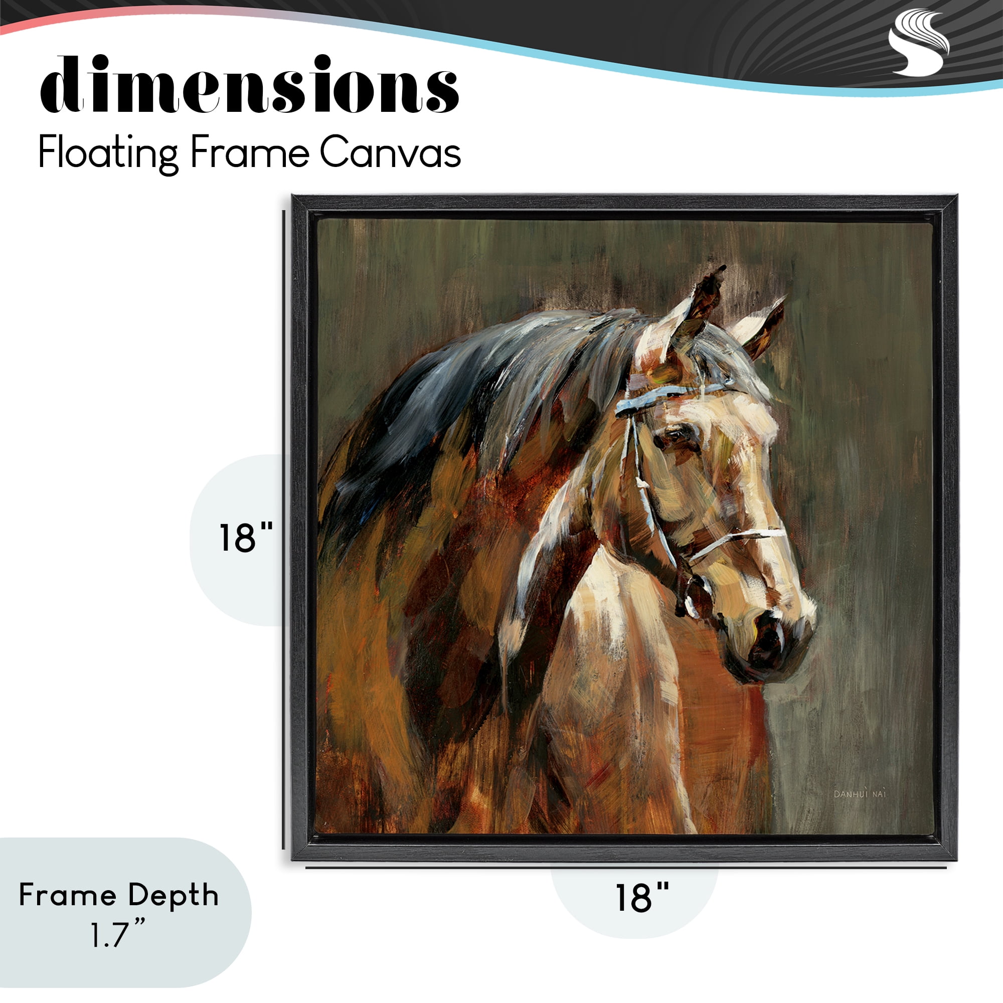 Stupell Industries Horse in Stable at Dusk Black Framed Floater Canvas Wall Art, design by Danhui Nai