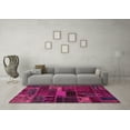 thumbnail image 3 of Ahgly Company Indoor Round Oriental Pink Modern Area Rugs, 3' Round, 3 of 4