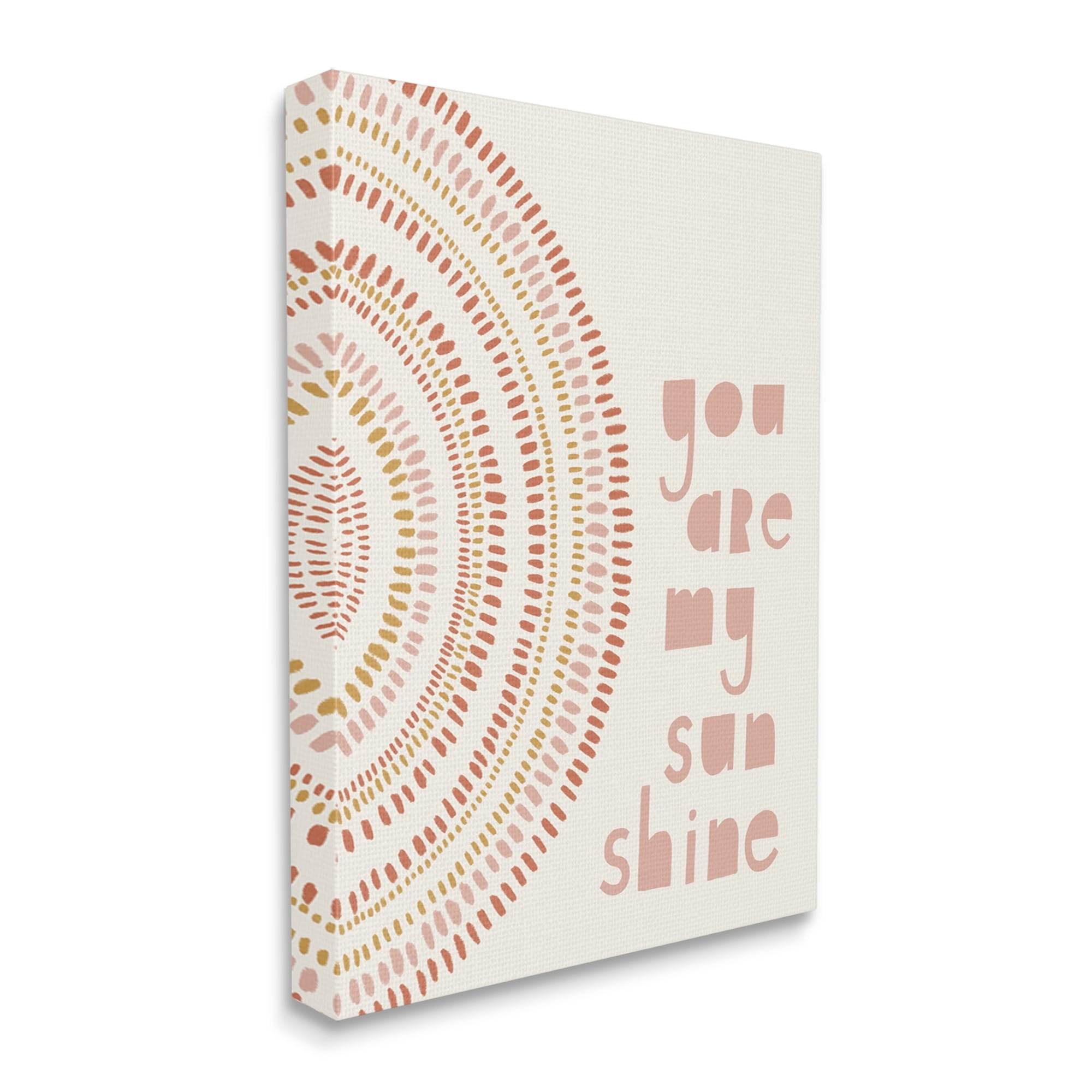 Stupell Industries You're My Sunshine Motivational Phrase Boho Stripe Circle, 16 x 20,Design by Nancy McKenzie