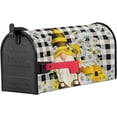 thumbnail image 4 of Spring Bee Gnome Magnetic Mailbox Covers 21"x25.5", Honey Daisy Farmhouse Summer Flower Mailbox Wraps Standard Size Buffalo Plaid Post Letter Box Cover for Garden Yard Home Patio Decor, 4 of 6