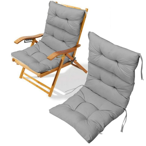 WALFRONT Outdoor Recliner Chair Cushion Polyester Fabric Solid Color