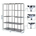 thumbnail image 5 of Tcbosik Portable Closet Wardrobe with Non-woven Fabric Cover, Storage Organizer with Hanging Rod and Open Shelves for Bedroom, Gray, 5 of 10