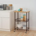 thumbnail image 6 of TRINITY BASICS® Bamboo Top Kitchen Cart w/ Basket - Dark Bronze, 6 of 6