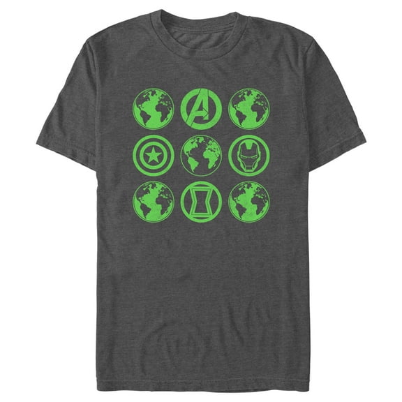Men's Marvel Earth Day Heroes Icons Graphic Tee Charcoal Heather 3X Large