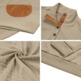thumbnail image 6 of IAJDKMEK Men's Stand Collar Button Sweater - Jacquard Knit Long Sleeve Casual Outdoor Pullover, Sweaters for Men Hiking Travel Daily Wear,Khaki XL, 6 of 7