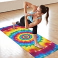 thumbnail image 6 of Rainbow Tie Dye Concentric Circles Hot Yoga Mat Towel Non Slip for Hot Yoga - Quick-Drying Yoga Mat Cover with 4 Corner Pockets with Travel Bag - Hot Yoga Towel Non Slip 70"x26", 6 of 6