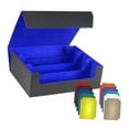 thumbnail image 4 of Caja para mazo de cartas perfecl organizador premium capacidad para más de 1800 cartas forro Negro Azul, 4 of 8