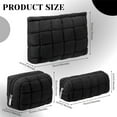 thumbnail image 3 of 3 Pcs Soft Puffy Makeup Bag Quilted Cosmetic Pouch for Women Cute Checkered Travel Toiletry Bag Puffer Makeup Organizer Purse Pouch Preppy Pencil Case with Zipper, 3 of 6