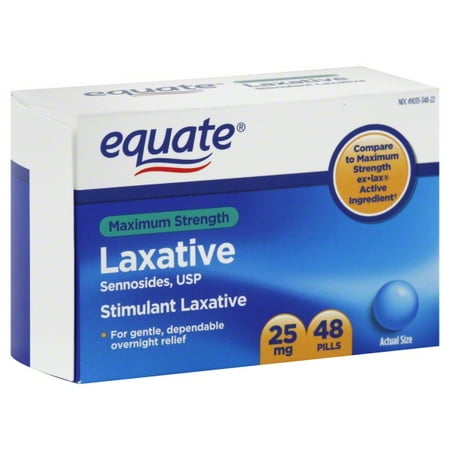 Equate Maximum Strength Laxative Pills, Sennosides 25 mg, 48 Pills