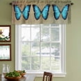 thumbnail image 4 of 2 Pack Valances for Windows, Blue Butterfly Window Valances for Living Room/Bedroom/Bathroom, Vintage Animal Painting Aesthetic Artistic Light Filtering Kitchen Curtain Valance 60"W x18" L, 4 of 9