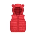 thumbnail image 4 of Girls Boys Winter Coat Lightweight Kids Vest Zip Up Hooded Fall Jackets Girls Trendy Clothes Red 130, 4 of 4