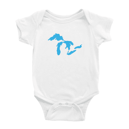 

Map of Great Lakes Lake Champlain Funny Baby Clothes Bodysuits Boy Girl Unisex