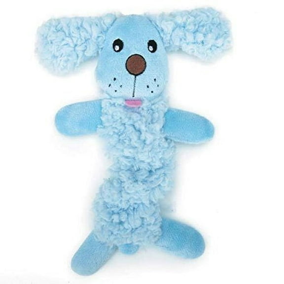 Baby Bark Bungee Stretch Puppy Dog Toys Pink or Blue Soft Plush Toy Small Pups (Blue)